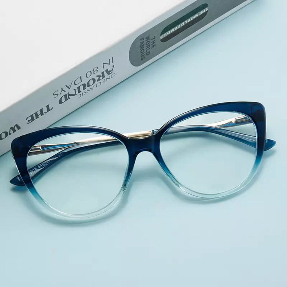 Techsuit Anti-Blue Light Glasses Reflex Metal (F5018-C42), Cat Eye, Nude Leopard