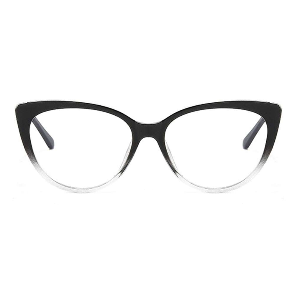 Techsuit Anti-Blue Light Glasses Reflex Metal (F5018-C7), Cat Eye, Transparent Black