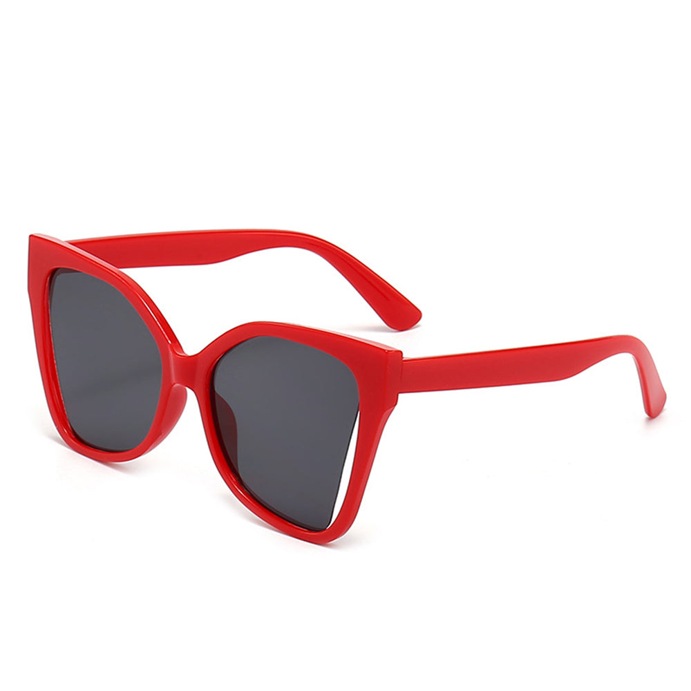 Techsuit Sunglasses (5335), for Women with PC Frame and Lens, Butterfly Shape, Rosu / Gray