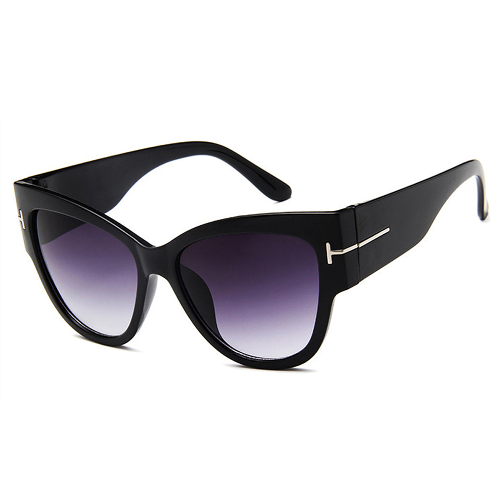 Techsuit Sunglasses (9778), for Women with PC Frame and Lens, Cat Eye, Negru / Gradient Gray