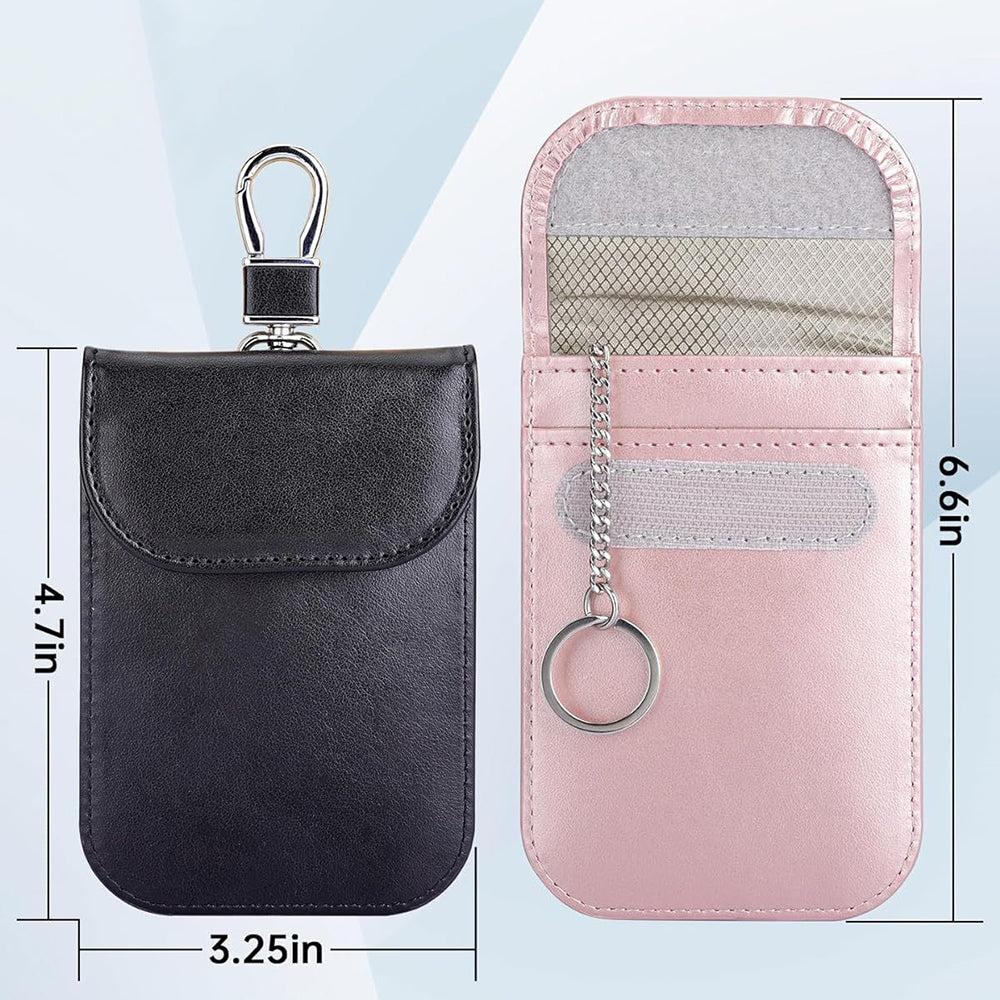 Husa de protectie Techsuit RFID Anti-Theft (AF2) compatibil cu for Cards & Keys, PU Leather, EMF Blocker, Roz