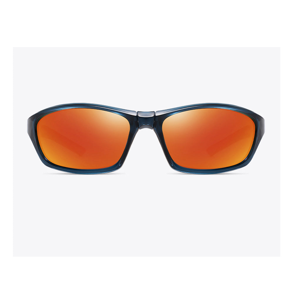 Techsuit Bike Glasses (24101), for Cycling and Sport Outdoor Activities, Polarized, Unisex, Gun / Albastru