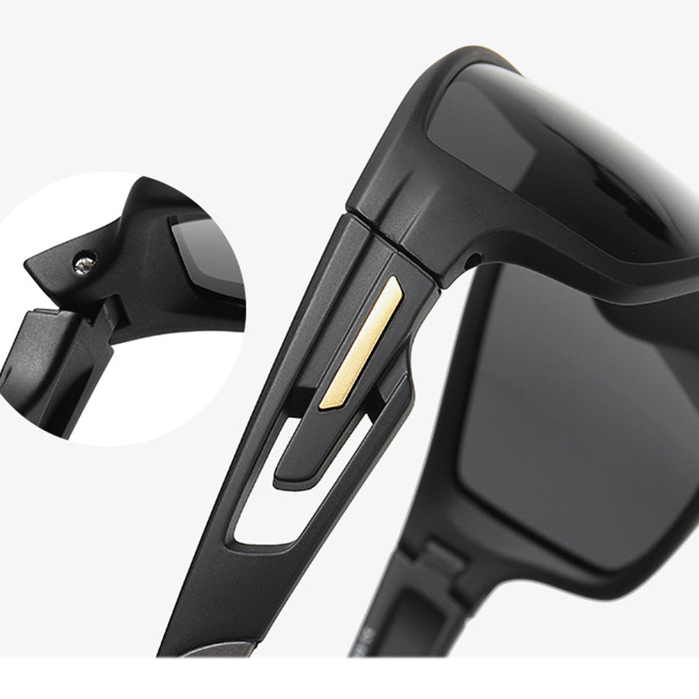 Techsuit Bike Glasses (201910), for Cycling and Sport Outdoor Activities, Polarized, Rectangular, Unisex, Albastru