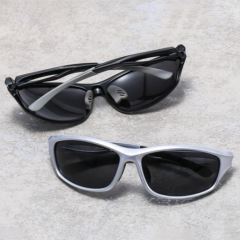 Techsuit Bike Glasses (9309), for Cycling and Sport Outdoor Activities, Polarized, PC Frame, Unisex, Argintiu / Gray