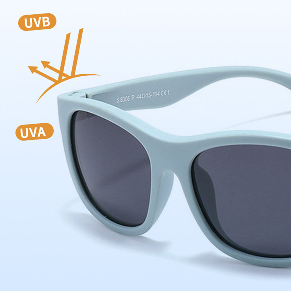 Techsuit Sunglasses Polarised (8306-C29), for Babies, Square Shape, with Strap, Albastru / Dark Blue