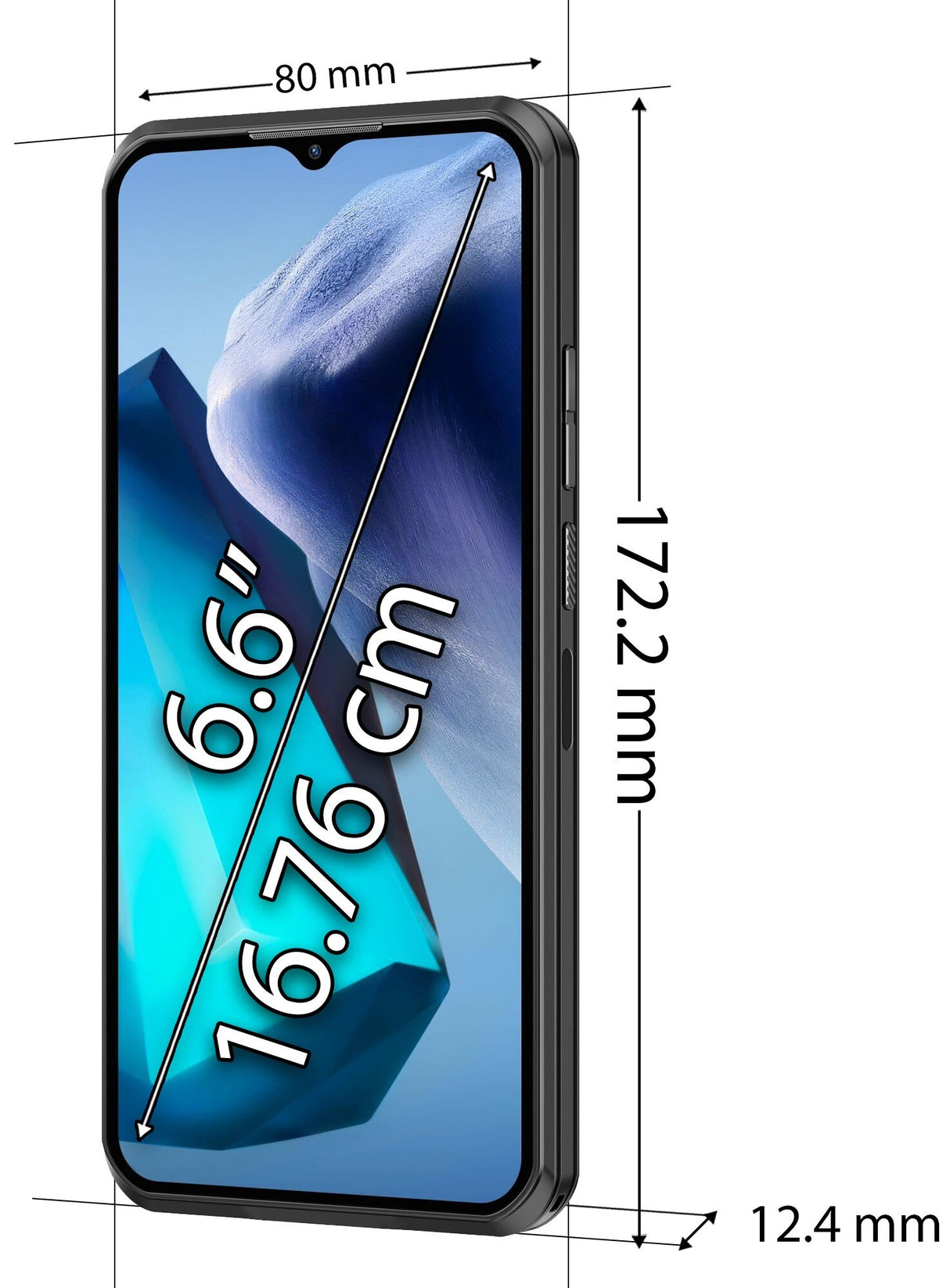 Oukitel WP50, 5G, 6.60" HD+, 12GB RAM (4GB + 8GB extensibili), 256GB ROM, Android 14, MTK Dimensity 6100+, NFC, Face Unlock, Amprenta, 48MP, 6500mAh, Dual SIM