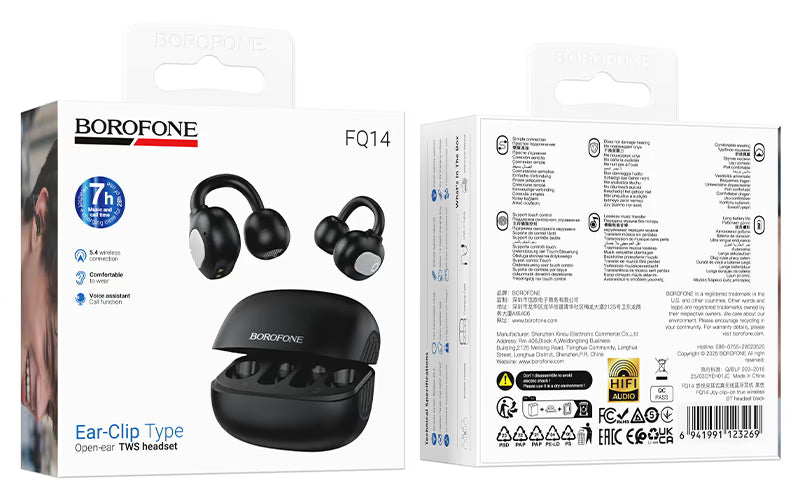 Casti True Wireless Borofone FQ14 Joy clip-on – Bluetooth 5.4