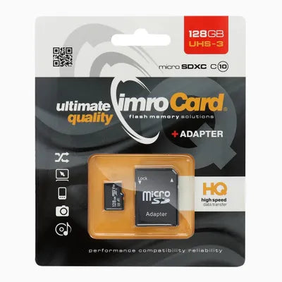 Card de memorie microSD IMRO 32GB / 64GB / 128GB 100MB/s clasa 10 UHS 3 cu adaptor SD