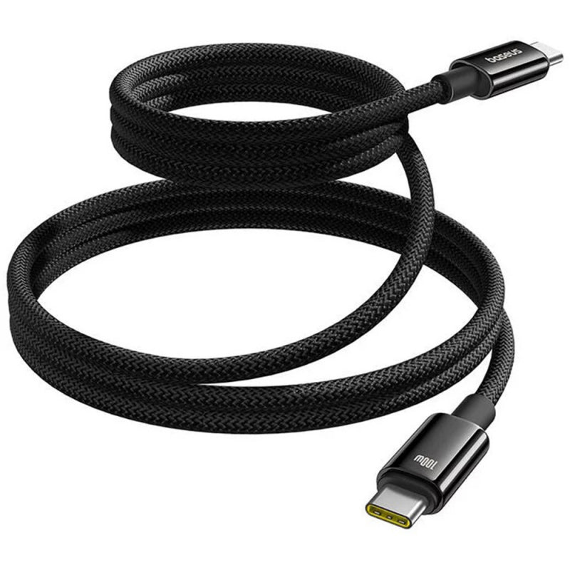 Cablu Date si Incarcare USB-C - USB-C Baseus Tungsten Gold, 100W, 1m, Negru P10319805111-00