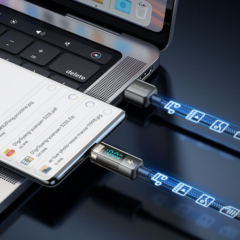 Cablu Date si Incarcare USB-A - USB-C McDodo CA-3630 Display Auto Power Off, 66W, 1.2m