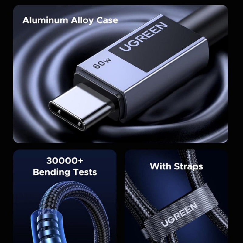 Cablu Date si Incarcare USB-C - USB-C UGREEN L524, 60W, 1m