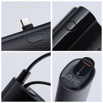 FORCELL F-ENERGY Power Plug F5K3 powerbank 5 000mAh pentru Type C PD 20W negru