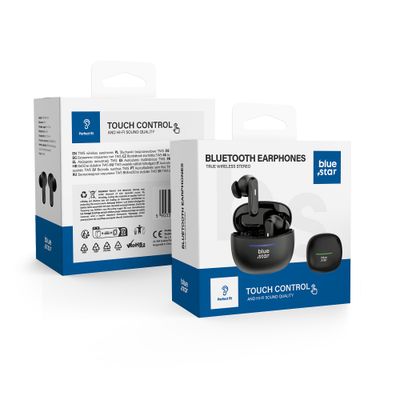 Casti wireless In-Ear Blue Star TWS BK44, Black (negru) - Default Title - NotebookGsm