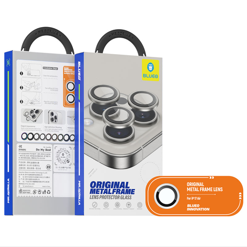 Folie de protectie Camera Spate Blueo Metal Frame pentru Apple iPhone 17 Air, Sticla Securizata