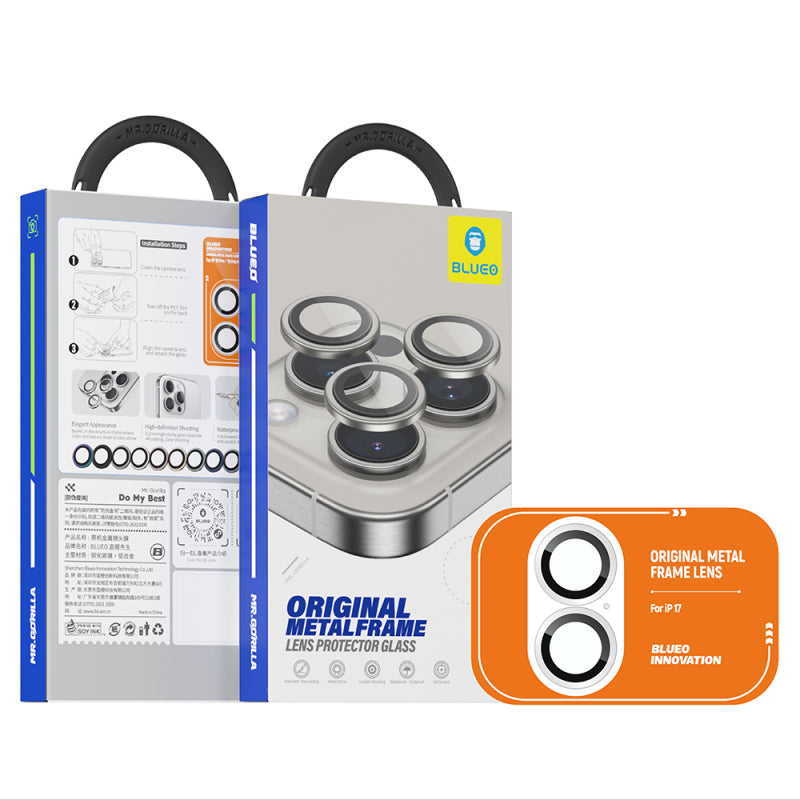 Folie de protectie Camera Spate Blueo Metal Frame pentru Apple iPhone 17, Sticla Securizat