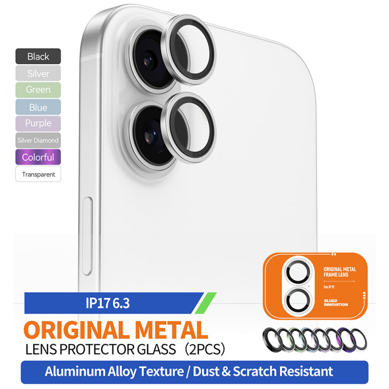 Folie de protectie Camera Spate Blueo Metal Frame pentru Apple iPhone 17, Sticla Securizat