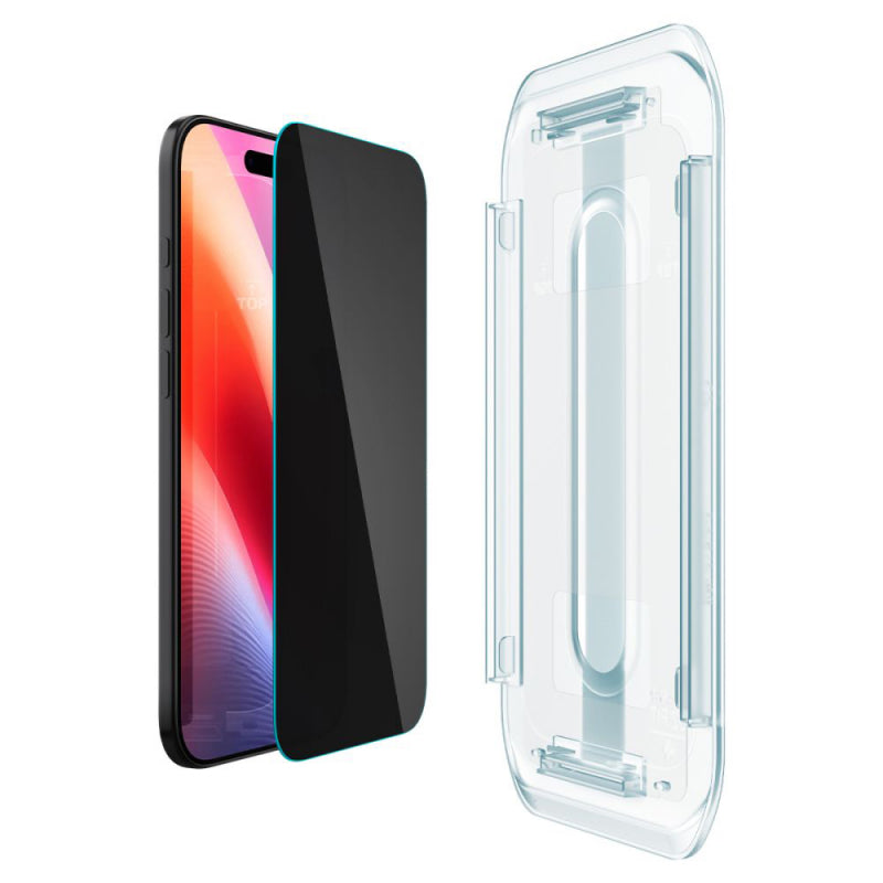 Folie de protectie Ecran Privacy Spigen GlastR EZ FIT pentru Apple iPhone 17 Air, Sticla Securizata, Full Glue, Set 2 bucati