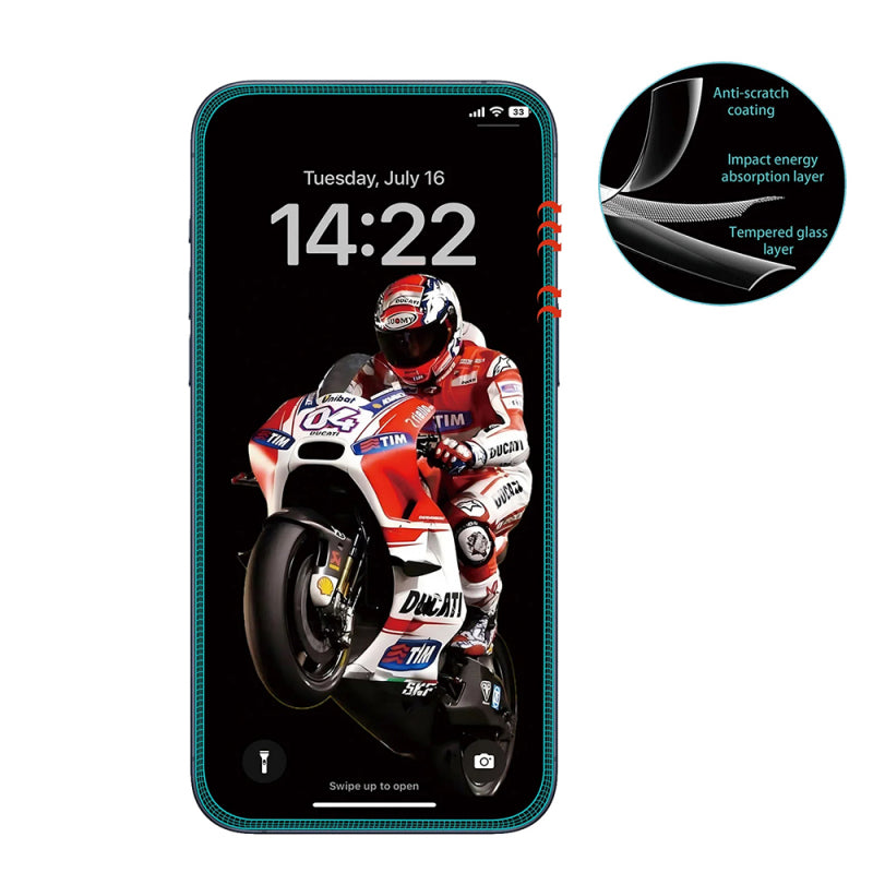 Folie de protectie Ecran Anank 5X Reinforced Anti Crack pentru Apple iPhone 17 Pro, Sticla Securizata, Full Glue, 3D