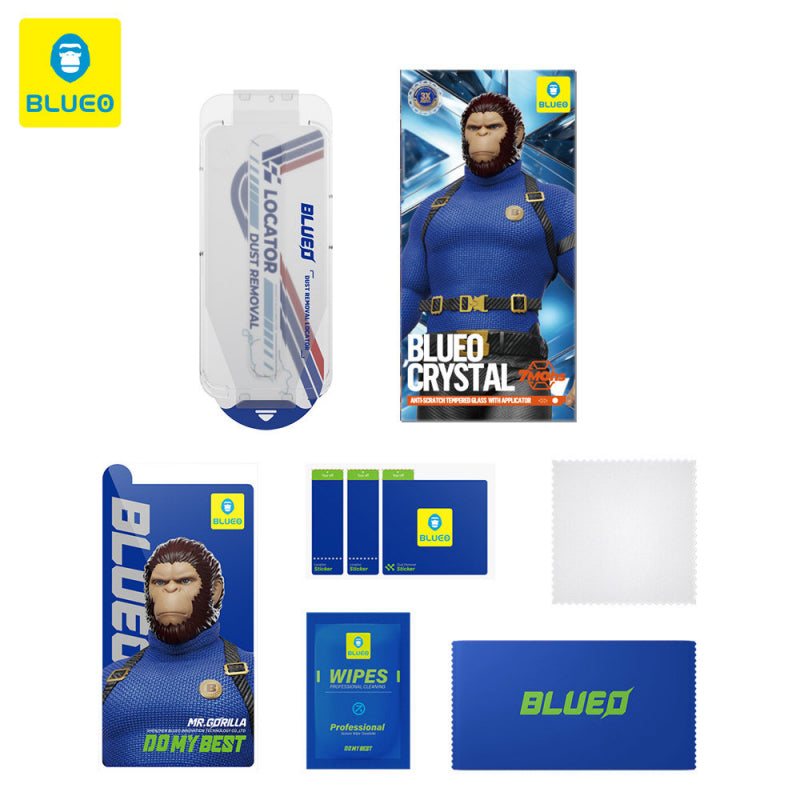 Folie de protectie Ecran Blueo Crystal Anti-Scratch Applicator pentru Apple iPhone 17 Air, Sticla Securizata, Full Glu