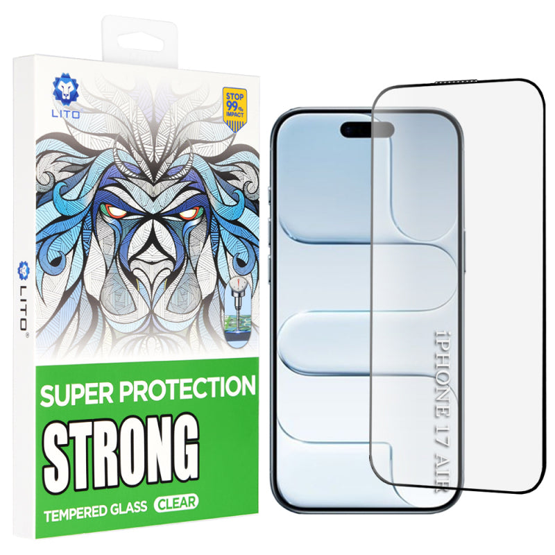 Folie de protectie Ecran Lito D+ Max Strong pentru Apple iPhone 17 Air, Sticla Securizata, Full Glu