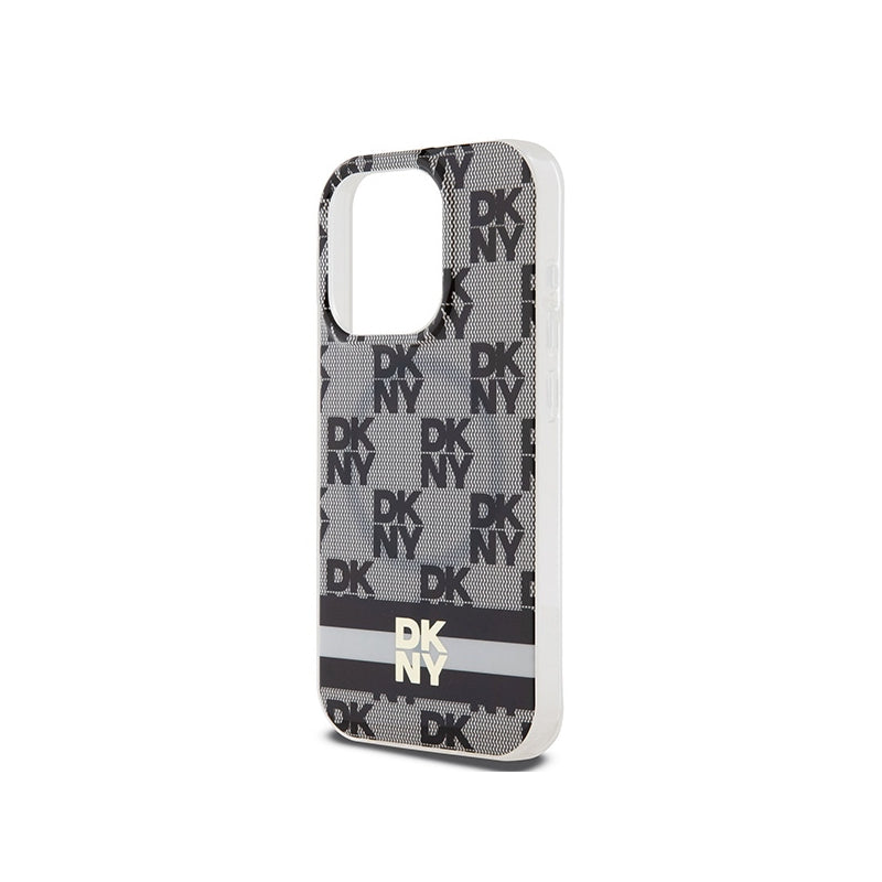 Husa MagSafe pentru Apple iPhone 15 Pro, DKNY, Checkered Mono Pattern & Printed Stripes