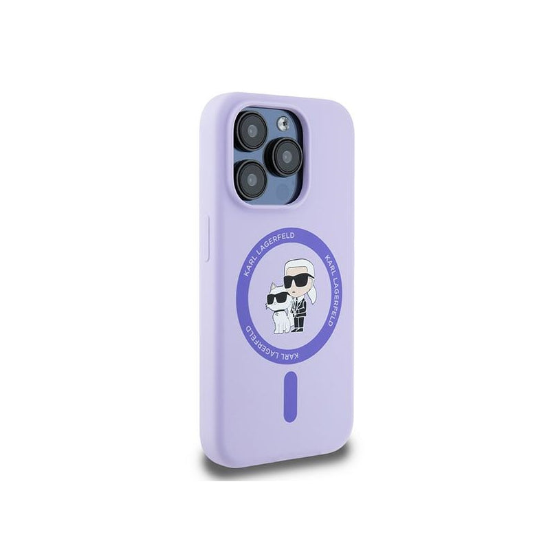 Husa MagSafe pentru Apple iPhone 15 Pro, Karl Lagerfeld, Silicone Ring Karl & Choupette