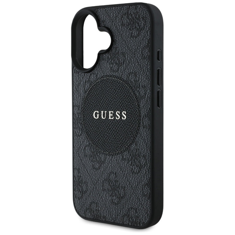 Husa MagSafe pentru Apple iPhone 16, Guess, 4G Circle Classic Logo