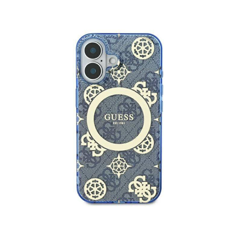 Husa MagSafe pentru Apple iPhone 16, Guess, IML Peony On 4G Background