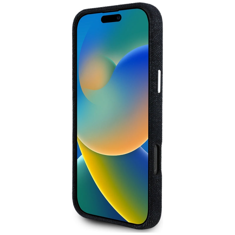 Husa MagSafe pentru Apple iPhone 16 Pro, Guess, Denim Triangle Logo