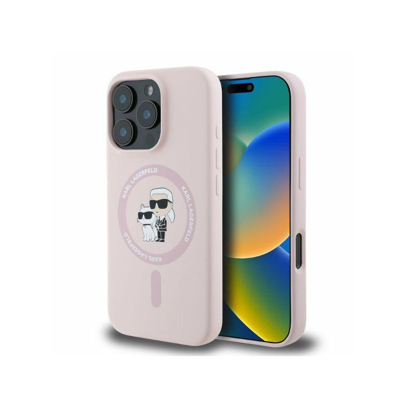Husa MagSafe pentru Apple iPhone 16 Pro, Karl Lagerfeld, Silicone Ring Karl & Choupette