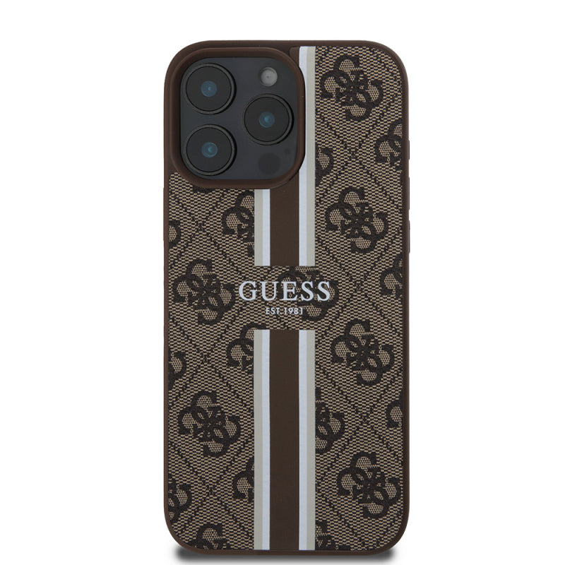Husa MagSafe pentru Apple iPhone 16 Pro Max, Guess, 4G Printed Stripes