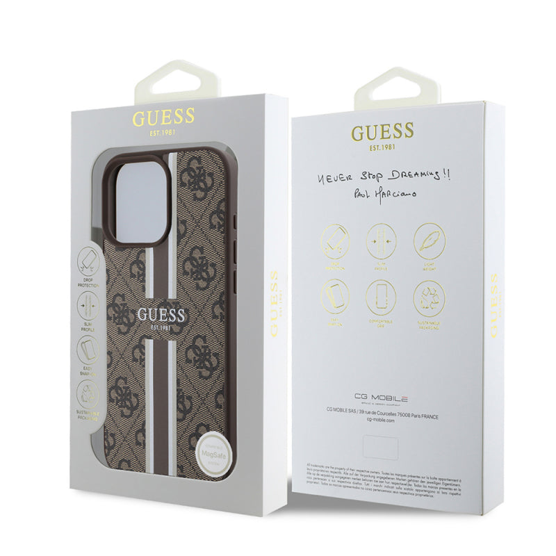Husa MagSafe pentru Apple iPhone 16 Pro Max, Guess, 4G Printed Stripes