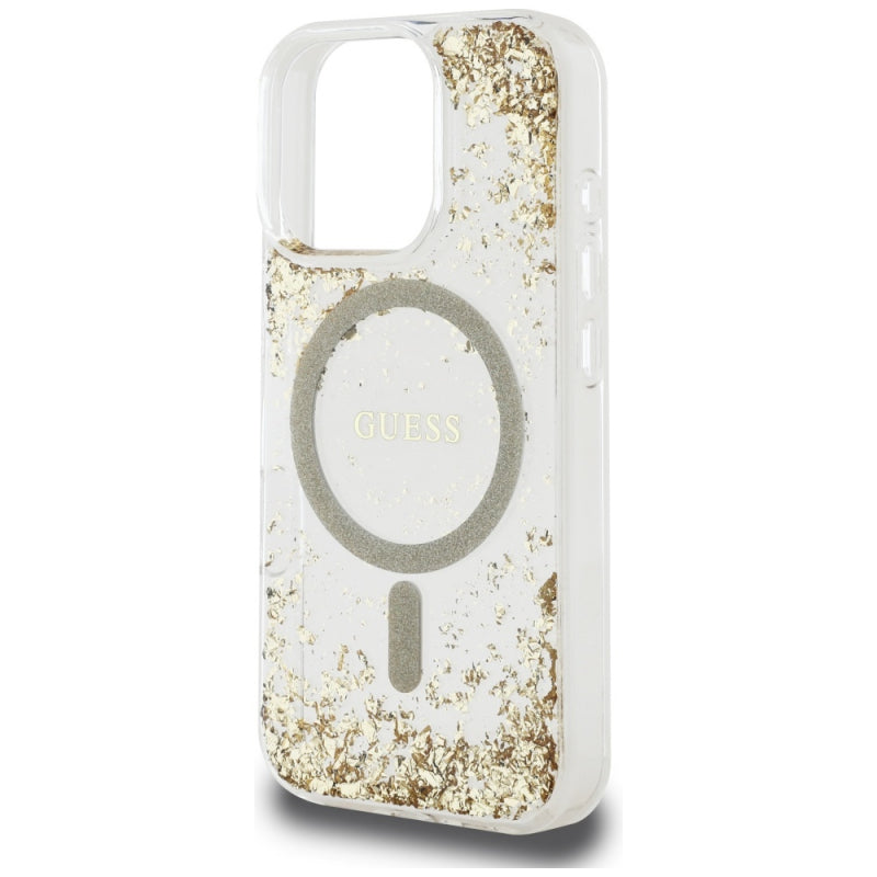 Husa MagSafe pentru Apple iPhone 16 Pro Max, Guess, Resin Bottom Glitt