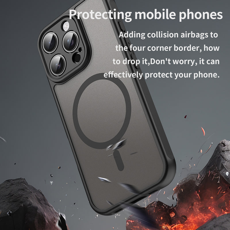 Husa MagSafe pentru Apple iPhone 16 Pro, Techsuit, HaloFrost II - Neagra - NotebookGsm