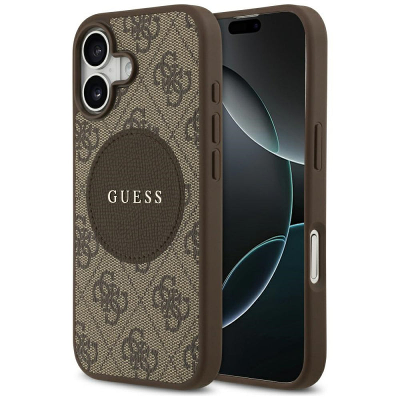 Husa MagSafe pentru Apple iPhone 17, Guess, 4G Circle Classic Log