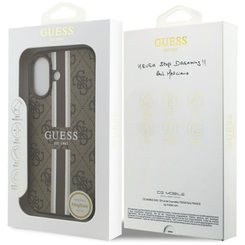 Husa MagSafe pentru Apple iPhone 17, Guess, 4G Printed Stripes
