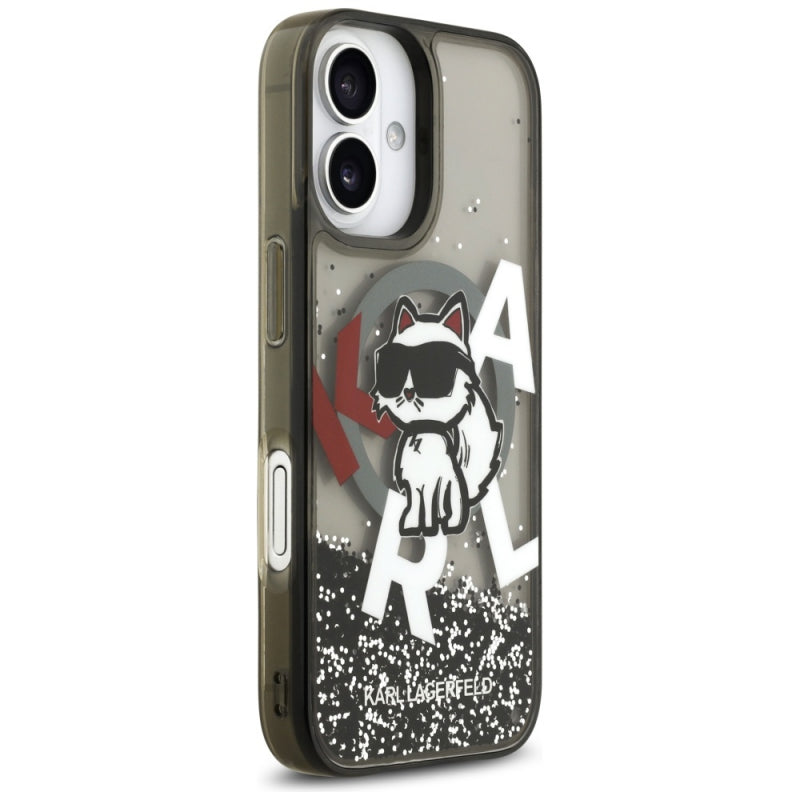 Husa MagSafe pentru Apple iPhone 17, Karl Lagerfeld, Liquid Glitter Logo Choupett