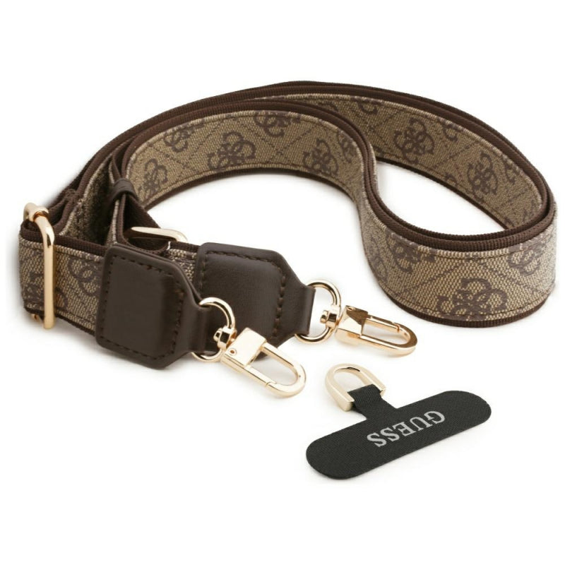 Husa MagSafe pentru Apple iPhone 17 Pro, Guess, 4G Strass Logo with Big Strap