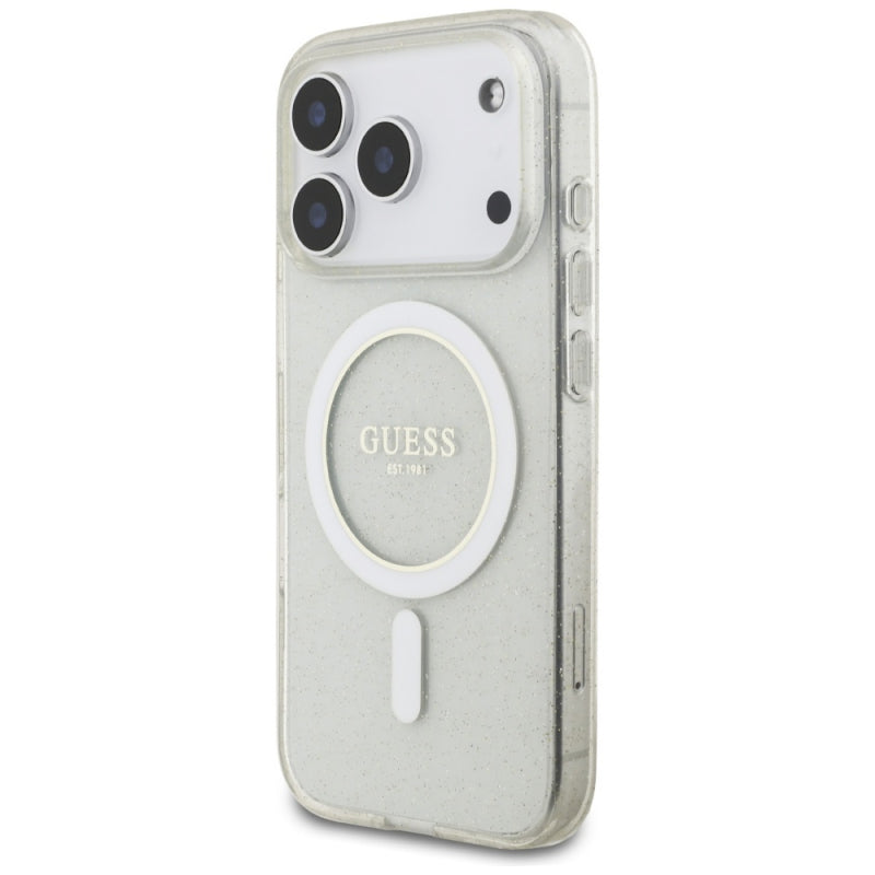 Husa MagSafe pentru Apple iPhone 17 Pro Max, Guess, IML Glitter with Pearl S