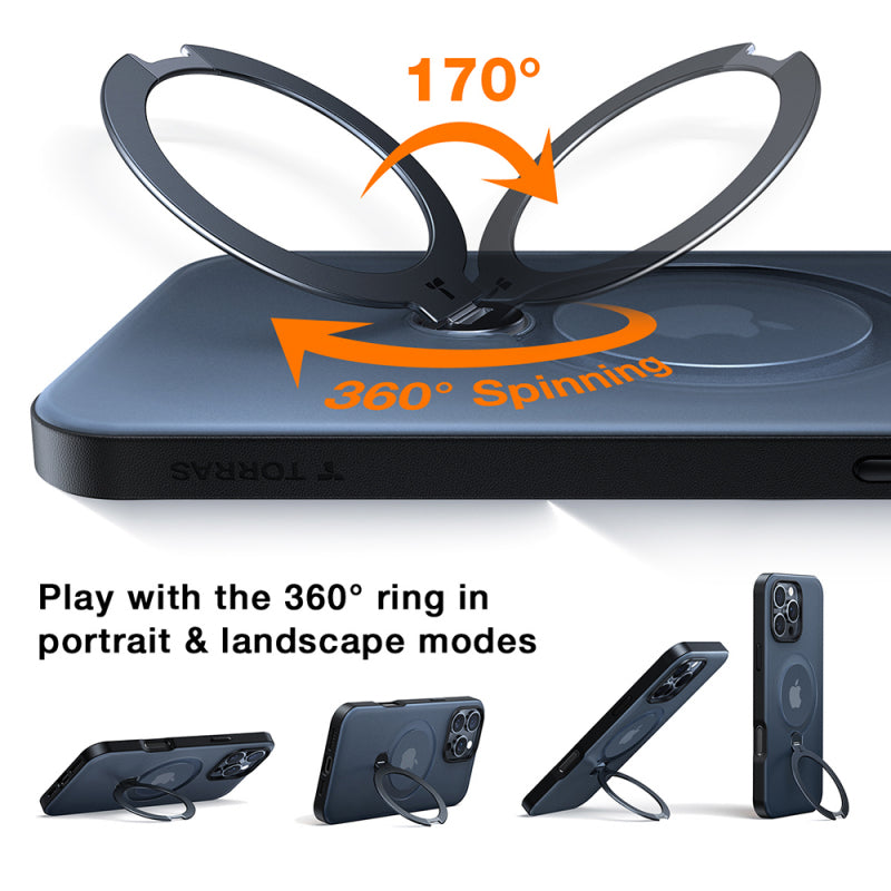Husa MagSafe pentru Apple iPhone 17 Pro, Torras, Ostand Spin