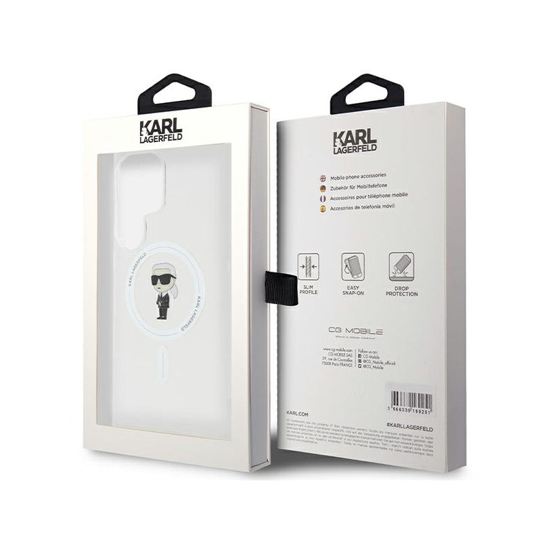 Husa MagSafe pentru Samsung Galaxy S24 Ultra S928, Karl Lagerfeld, IML Ikonik Karl