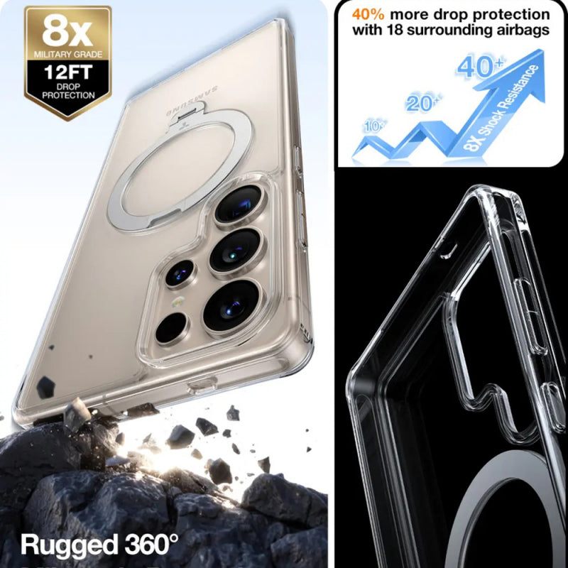 Husa MagSafe pentru Samsung Galaxy S25 Ultra S938, Torras, Ostand Spi