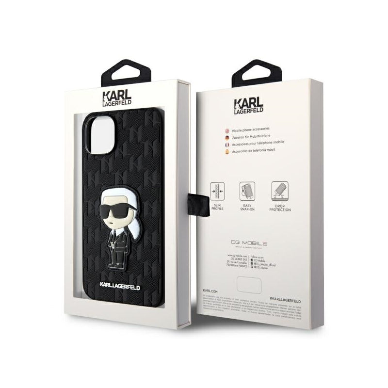 Husa pentru Apple iPhone 14 Plus, Karl Lagerfeld, Saffiano Monogram Ikonik Karl