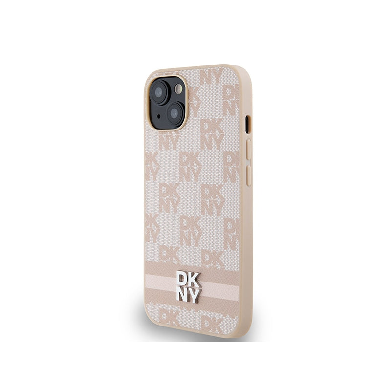 Husa pentru Apple iPhone 15 Plus, DKNY, Checkered Mono Pattern & Printed Stripes