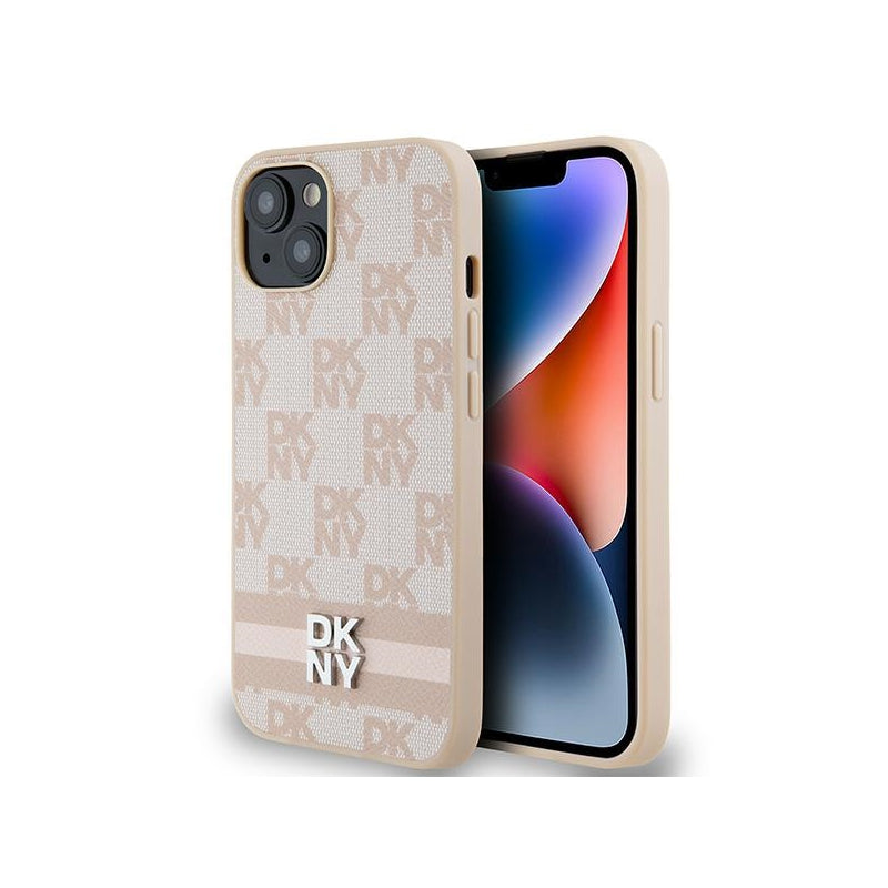Husa pentru Apple iPhone 15 Plus, DKNY, Checkered Mono Pattern & Printed Stripes