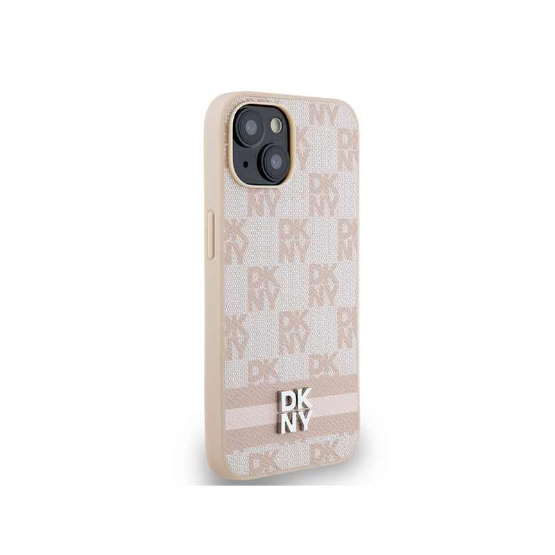 Husa pentru Apple iPhone 15 Plus, DKNY, Checkered Mono Pattern & Printed Stripes