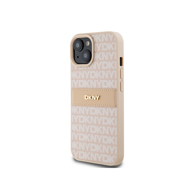 Husa pentru Apple iPhone 15 Plus, DKNY, Mono Stripe & Metal Log