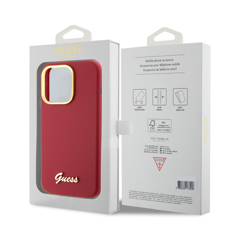 Husa pentru Apple iPhone 15 Pro, Guess, Script Metal Logo & Fram