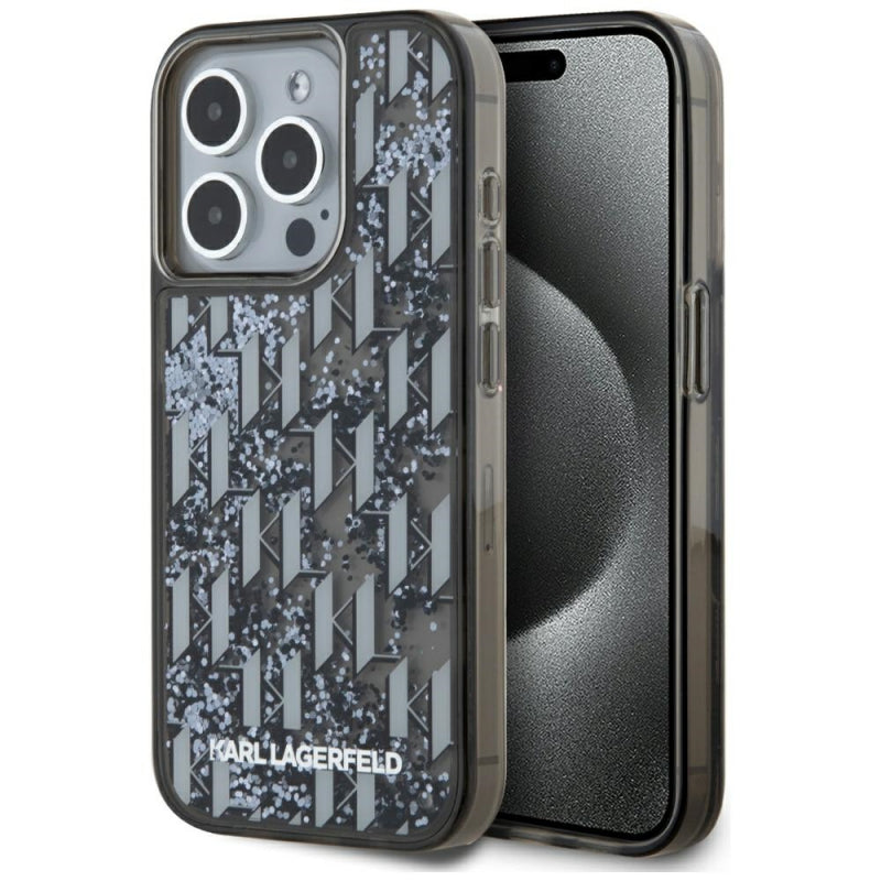Husa pentru Apple iPhone 15 Pro, Karl Lagerfeld, Liquid Glitter Monogram