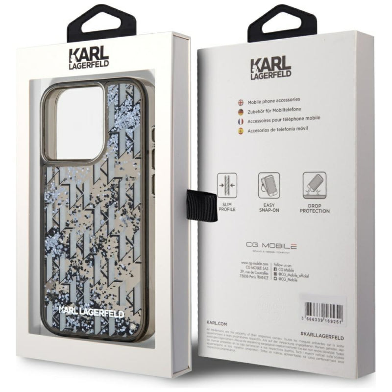 Husa pentru Apple iPhone 15 Pro, Karl Lagerfeld, Liquid Glitter Monogram